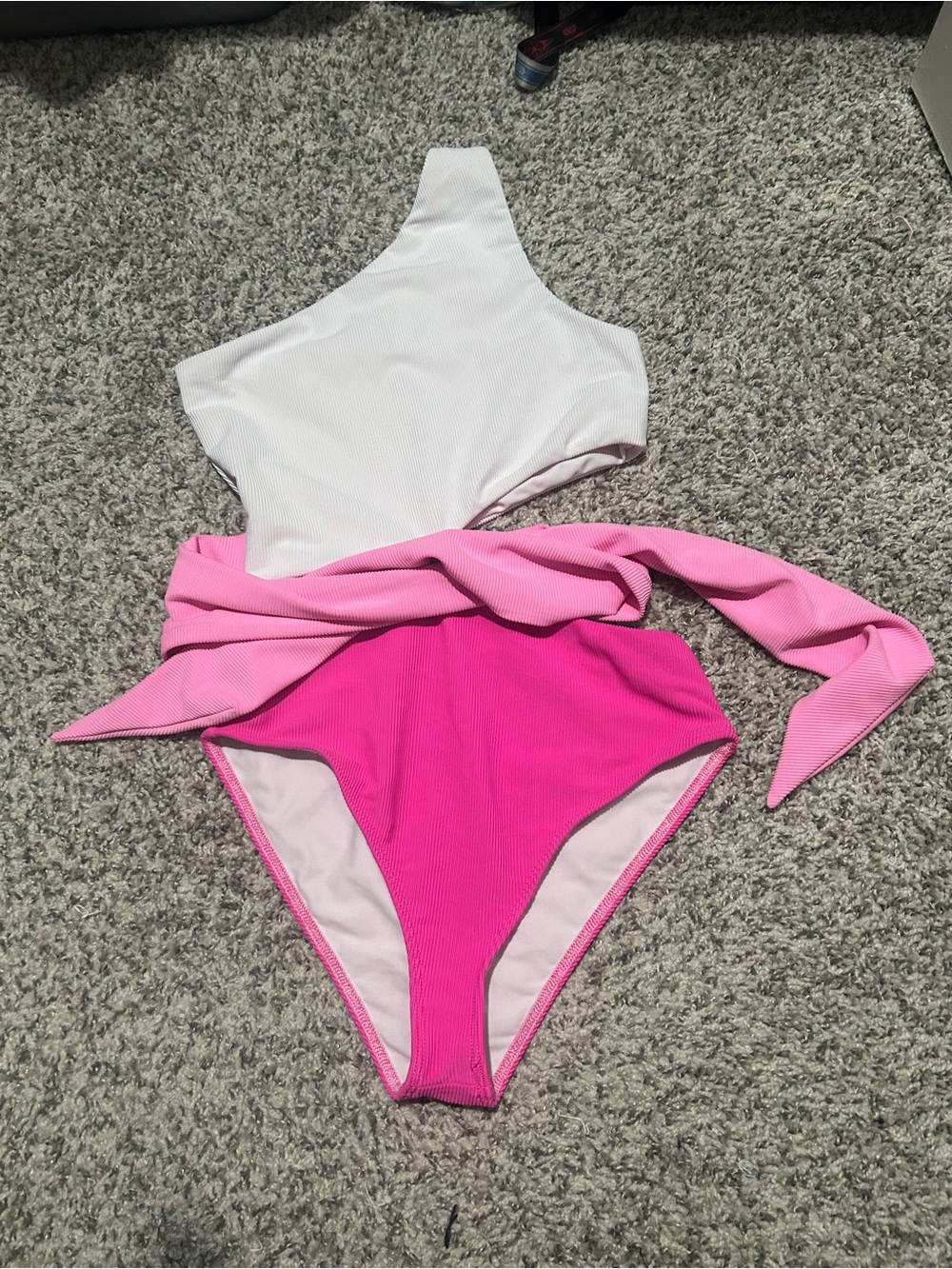 Beach Riot x Revolve Carlie One Piece in Ultra Pink Color Block Size Small
